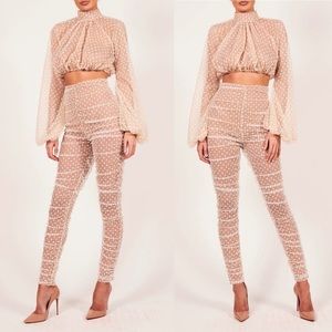 The Dolls House | Kylie White Polka Dot Sheer Suit Set